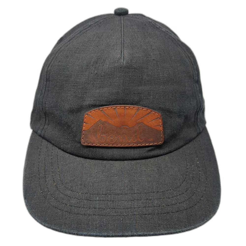Rustek 5 Panel Black One Size Hemp Bamboo Cork Bend Oregon PNW Strapback Hat